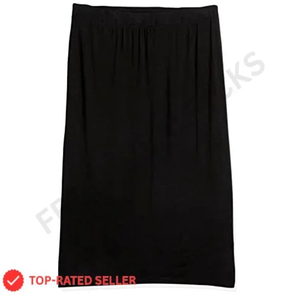 Pull-On Knit Midi Skirt Stretchy Casual Chic Minimal Day to Night Wear - Picture 6 of 6